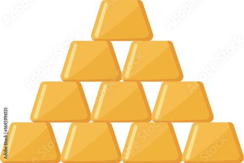 Gold bars stacked pyramid