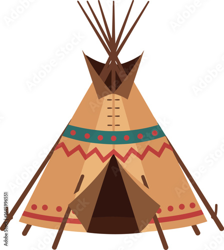 Native american teepee dwelling tribal culture symbol