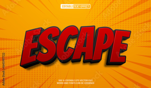 Editable 3d text style effect - Black Bold text effect Template