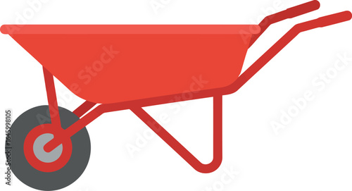 Red wheelbarrow garden tool