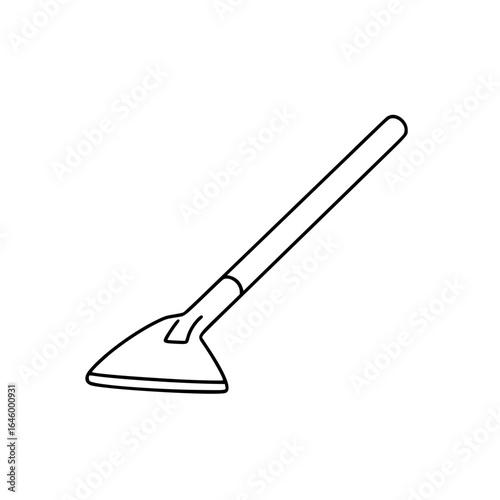 Hoe tool illustration in linear style