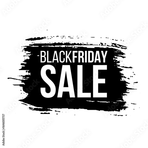 Black friday sale banner layout design. Ink brush stroke with typography on transparent background. Ink brush sale stripes and banners. Sale discount icons. Black friday, big sale. Title text.