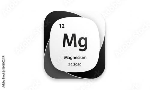 Magnesium Periodic Table Element Icon | Chemistry Symbol for Science Education and Learning Materials