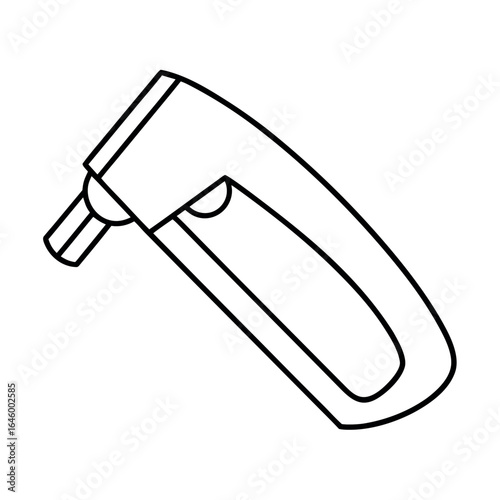 Minimalist line art illustration of a handheld vacuum sealer