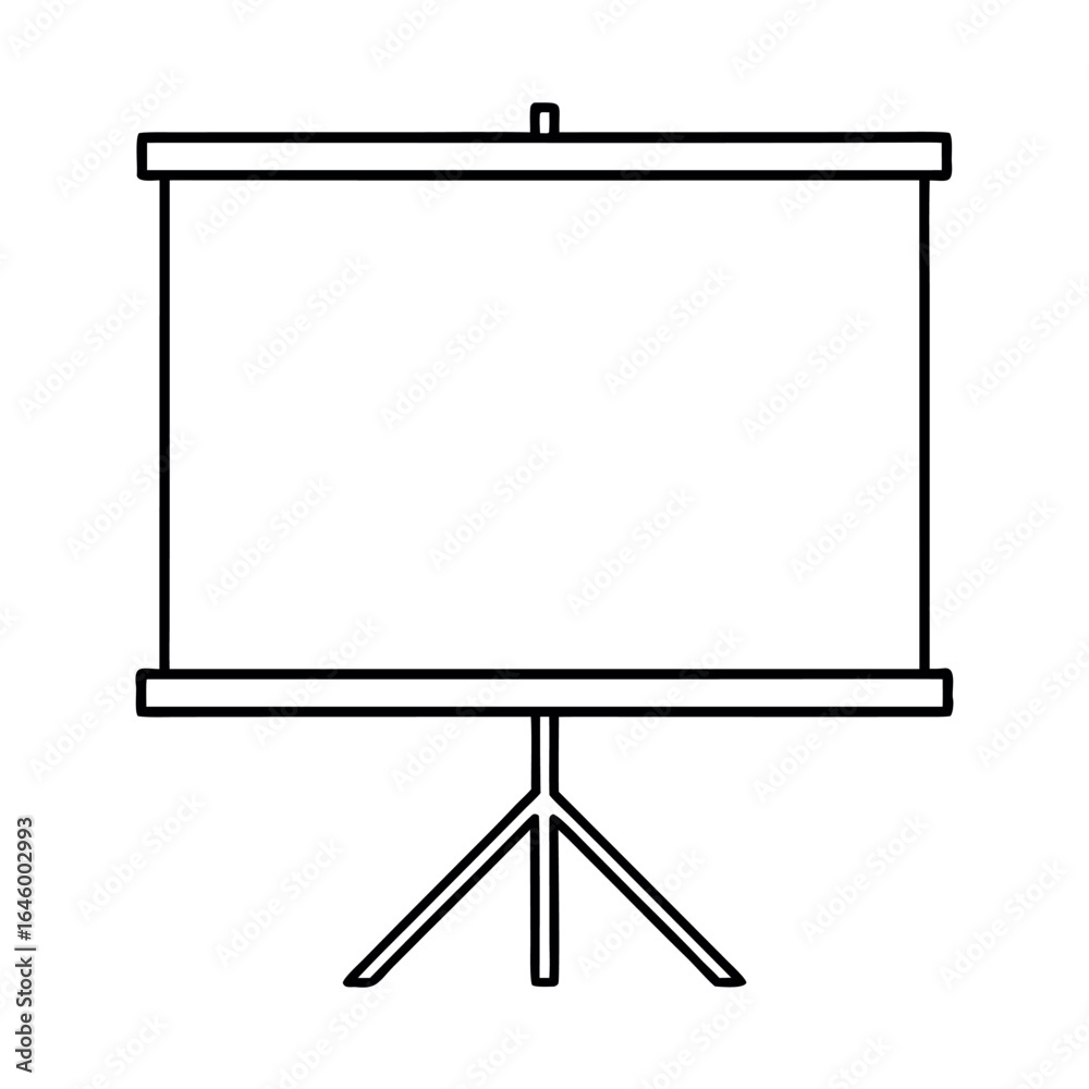 Naklejka premium Modern projector screen with minimalist stand and clean lines