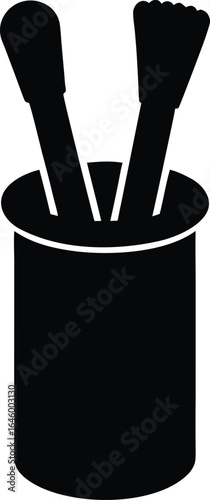 brush holder silhouette vector no details minima.eps