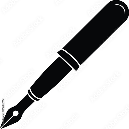 dip pen silhouette vector no details minimal cle.eps