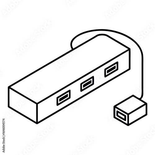 Minimalist usb hub with multiple ports ideal for technology and connectivity concepts