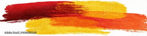 Abstract paint stroke with red and yellow hues