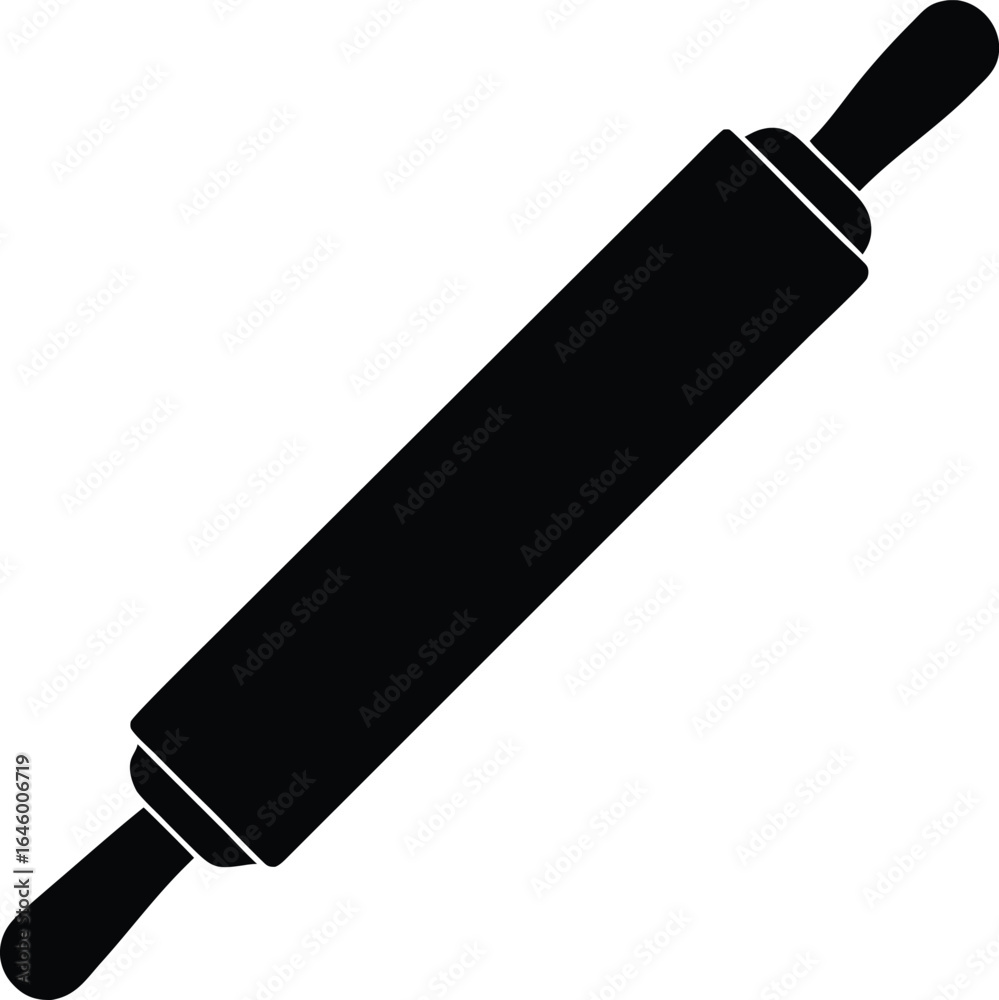 Fototapeta premium rolling pin silhouette vector no details minimal.eps