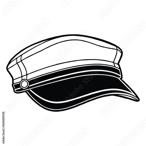 Silhouette of visor cap isolated on a white background