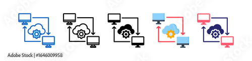Data Share Multiple Style Icon Set Collection. 