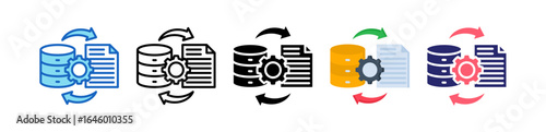 Data Transformation Multiple Style Icon Set Collection. 