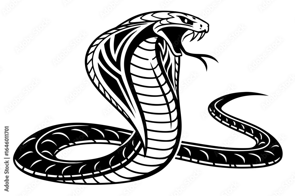 Fototapeta premium Fierce Cobra Snake Ready to Strike.