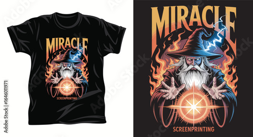 witchcraft graphic vector T shirt design print.