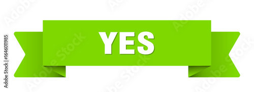 yes ribbon isolated on transparent background. yes ribbon