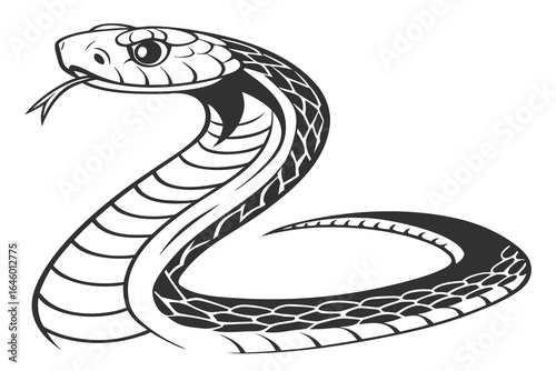 Stylized Cobra Snake Illustration.