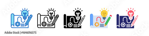 Prototype Multiple Style Icon Set Collection. 