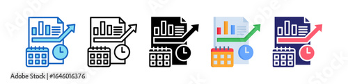 Long Term Planning Multiple Style Icon Set Collection. 