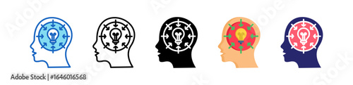 Knowledge Multiple Style Icon Set Collection. 