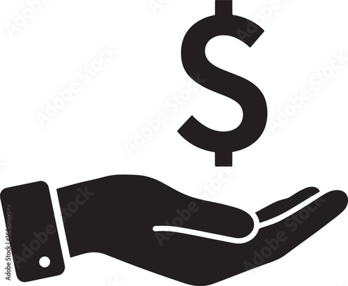 Hand holding a dollar sign symbolizing financial assistance or wealth