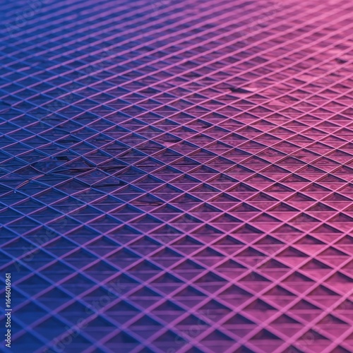 Wallpaper Mural Geometric grid pattern with vibrant blue and pink gradient lighting creating a futuristic and abstract background Torontodigital.ca