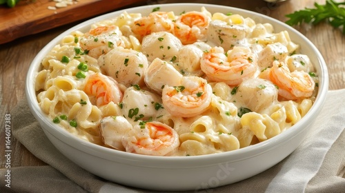 Creamy Shrimp Pasta with Garlic Sauce and Fresh Herbs Delight