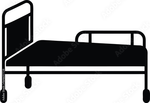 hospital bed silhouette vector no details minima.eps