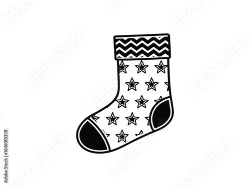 Christmas stocking silhouette vector illustration