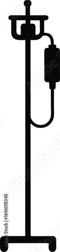 black iv drip stand silhouette clip art preview