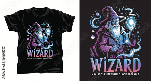 witchcraft graphic vector T shirt design print.
