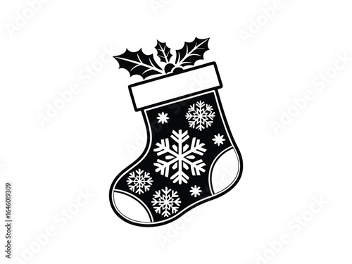 Christmas stocking silhouette, Christmas stocking vector, stocking silhouette, stocking vector