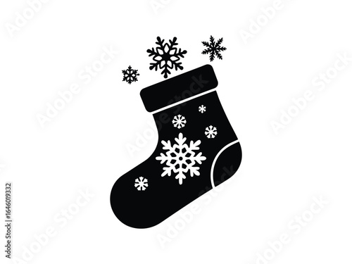 Christmas stocking silhouette, Christmas stocking vector, stocking silhouette, stocking vector