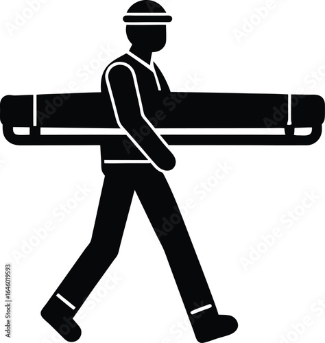 paramedic carrying stretcher silhouette vector no.eps