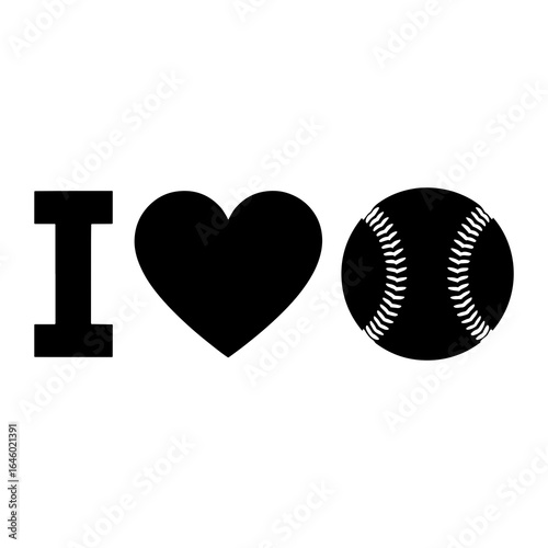 I love baseball graphic sport heart