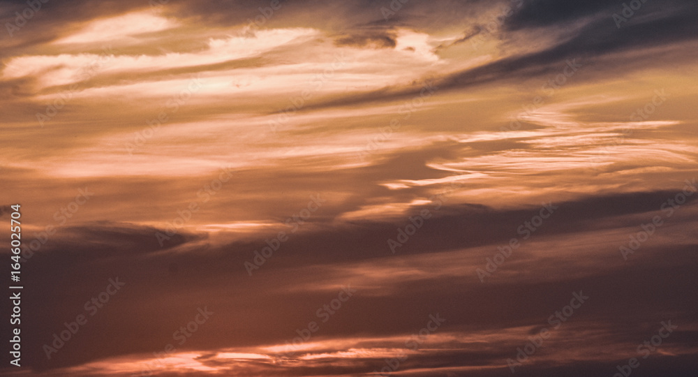 Fiery sunset sky with gradient clouds Fiery sunset sky with gradient clouds