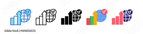 Global Market Multiple Style Icon Set Collection. 