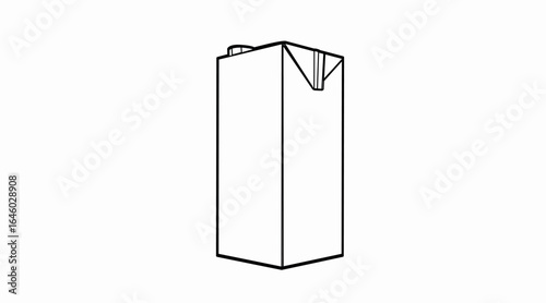 Milk Box Icon. Vector isolated editable black and white simple illustration of a milk box