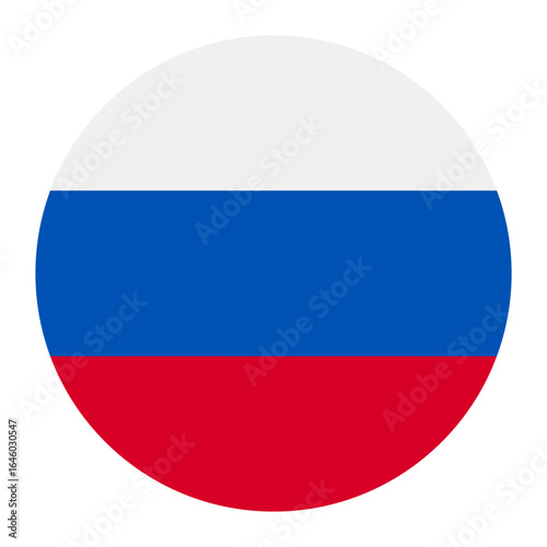 Russia national flag isolated on white. Official horizontal tricolor white, blue, and red, simple flat design. Vector clipart or icon for Russian events and news illustration,travel or politics banner