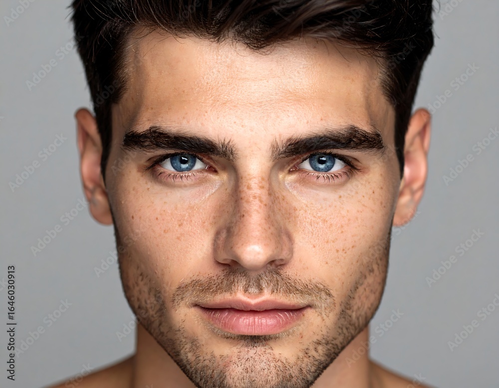 Obraz premium Handsome Man Portrait with Blue Eyes.