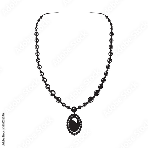 Wallpaper Mural necklace silhouette, necklace vector illustration, necklaces icon, simple silhouette illustration of necklaces, perfect for necklaces logos and icons Torontodigital.ca