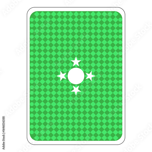 Standard Playing Card Back with Sun and Moon Design color green