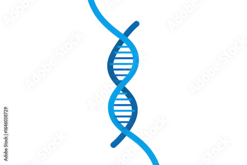 Abstract Blue DNA Double Helix: Modern Medical Science Concept Illustration