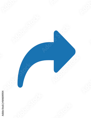 Free Download A simple blue curved arrow icon pointing to the right, symbolizing sharing or forwarding. - GFXLoad