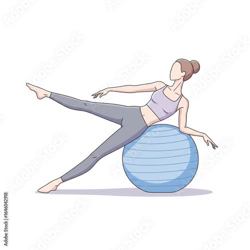 Flat 2D Vector Illustration of People Doing Fitness, Yoga, and Dance Exercises