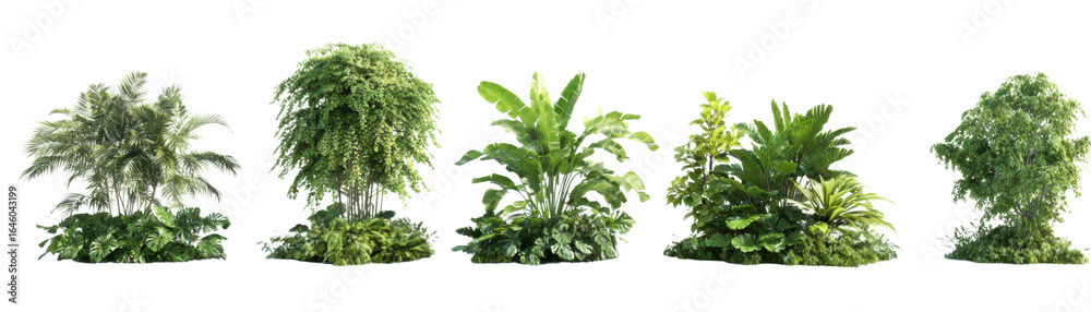 Fototapeta premium Vibrant row of green plants flourishing in natural sunlight, a botanical delight