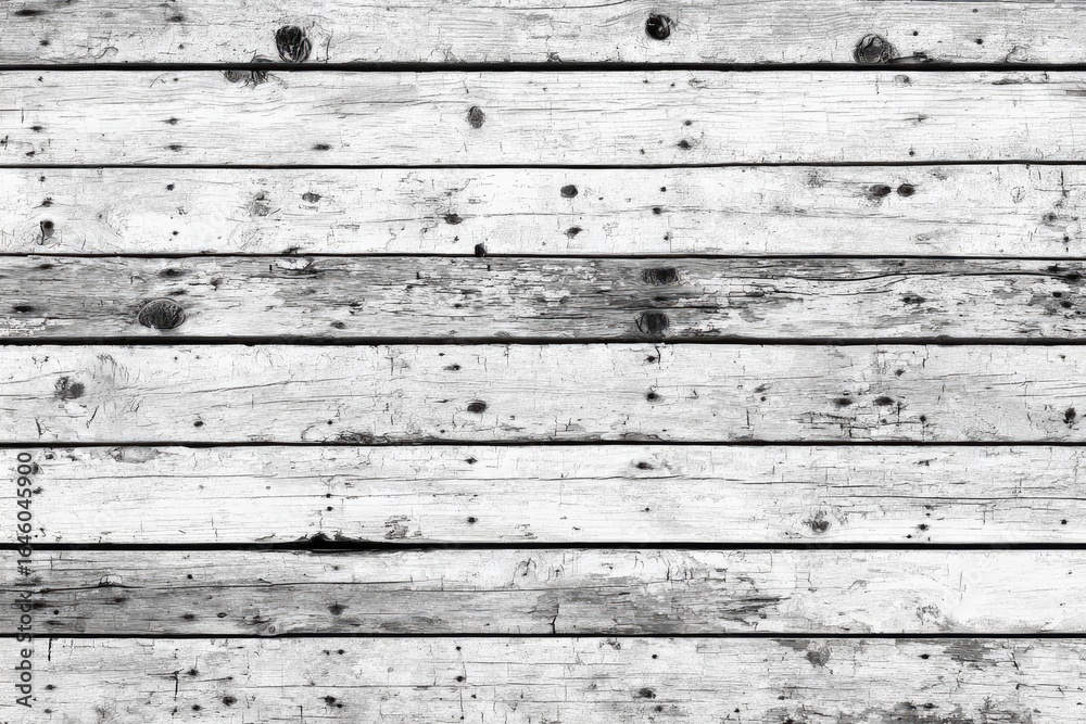 Fototapeta premium Close-up of weathered whitewashed wooden planks