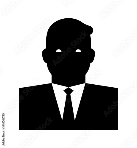 anonymous businessman in suit. Symbolizes profile, secrecy, mystery, corporate identity, and security. Ideal for anonymity and professional concepts.