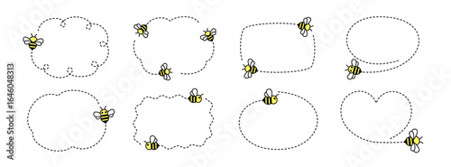Flying bee frame and speech bubble material set