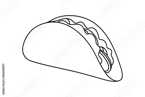 Simple single line drawing a taco a mexican food